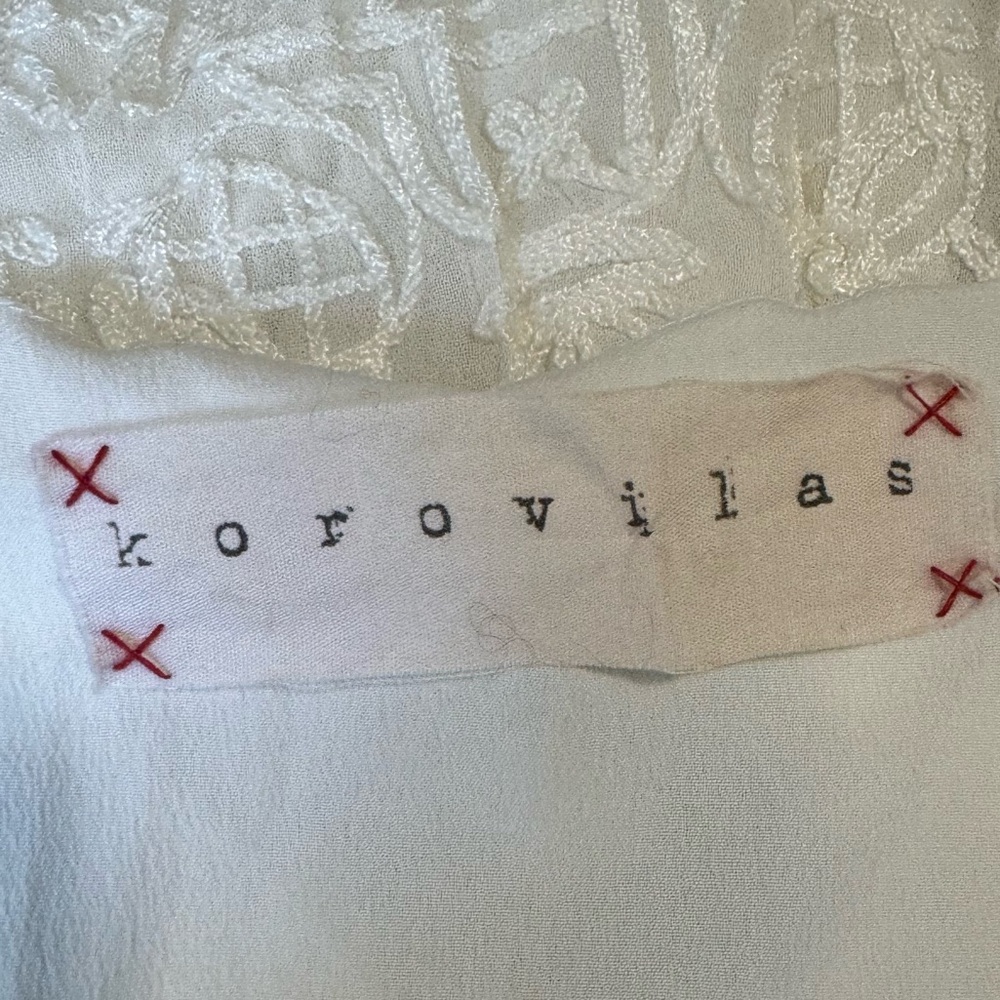 BHLDN Korovilas Gown Dress ivory Metallic Embroidered Beaded Swing Size S - Picture 3 of 15